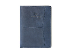 Leather passport sleeve | 411 | Ocean