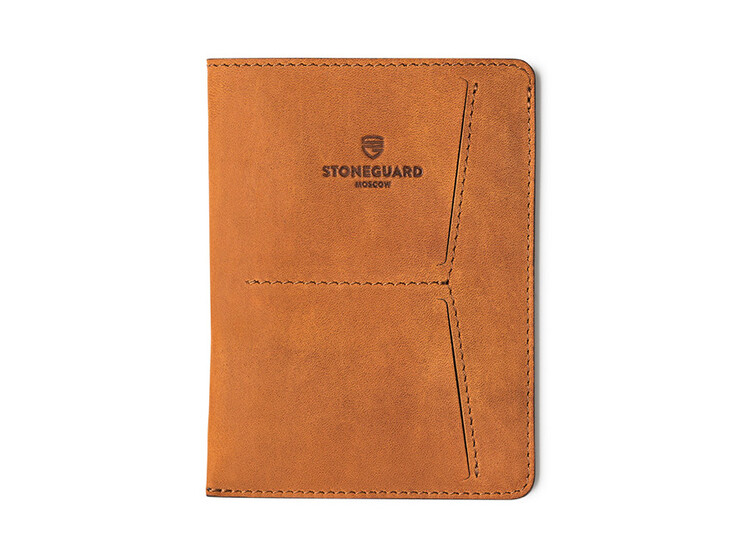 Leather passport sleeve | 411 | Rust