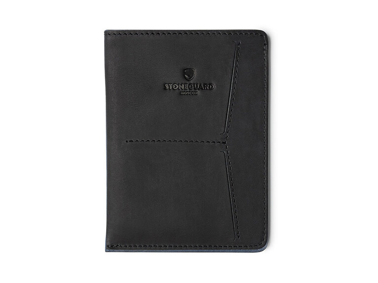 Leather passport sleeve | 411 | Black