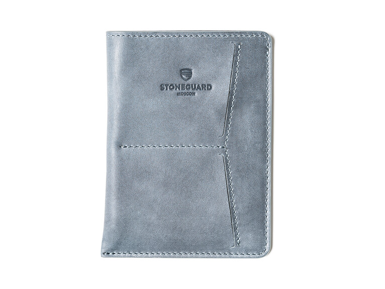 Leather passport sleeve | 411 | Stone